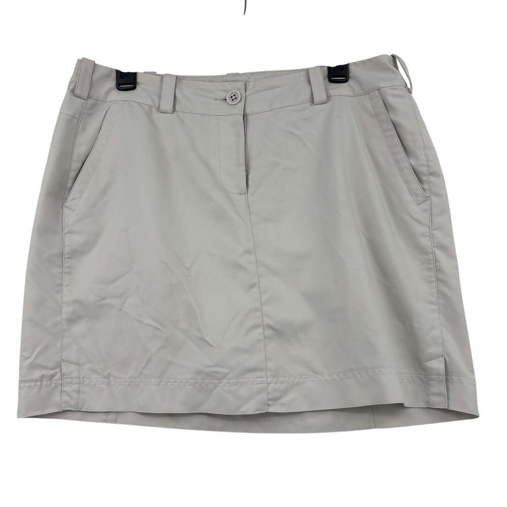 Nike Golf Skort Womens Size 10 Tan Tour Performance Dri Fit Built in Shorts FLAW